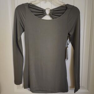 NWT WORTH NY MOSS MATTE CREPE JERSEY RING BACK TEE - XP